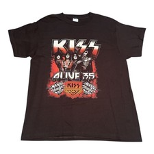KISS "Alive!" '75 Band Graphic Distressed T-Shirt