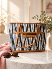 Spartina 449 Daufuskie Island Linen & Leather Floral Tote Bag with Matching Wallet Set — listing 5