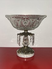 Vintage Italian Stacked Crystal Ball Table Lamp with Marble Base — listing 6