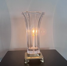 Vintage Crystal & Brass 3-Arm Chandelier with Cut-Glass Prisms — listing 2