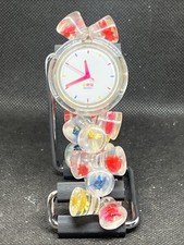 Swatch Ladies' Watch with Pink Dial, Multicolor Numerals and Multi-Strand Bead Wire Cable Bracelet — listing 2