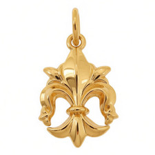 Vintage Brass Heraldic Charm Pendant with Crown and Lion Coat of Arms — listing 4
