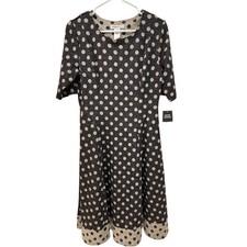 Robbie Bee Woman Green & White Polka Dot Sleeveless Fit & Flare Dress, Size 18W — listing 2