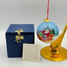 Li Bien Reverse-Painted Glass Santa Christmas Ornament with Gift Box — listing 5