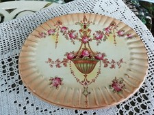 Antique Victorian Blushware Teapot with Matching Stand, Art Nouveau Form, Pink Rose Transfers & Gilt — listing 2