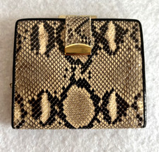 Vintage Genuine Python Snakeskin Trifold Clutch Wallet with Snap Closure — listing 5
