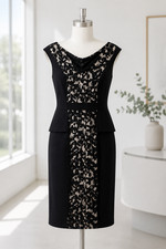 Sleeveless Black & White Abstract Animal Print Sheath Dress — listing 2