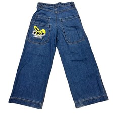 Y2K Baggy Skater Jeans with Graphic Print, Light Wash Denim — listing 5