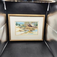 Framed Watercolor Print of Rustic Barn in Rustic Wood Frame, listing 6