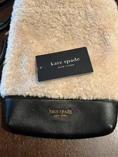 Kate Spade New York Taupe Suede Shearling-Trim Ankle Boots, Women's Size 9B