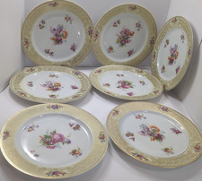 Tirschenreuth Bavaria Porcelain Dinner Plate with Green & Gold Floral Border — listing 4