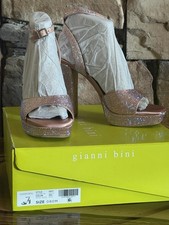 Rose Gold Metallic Flatform Platform Sandals with Ankle Straps, listing 5