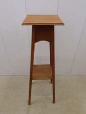 Vintage Two-Tier Oak Turned-Column Plant Stand / Fern Stand — listing 3