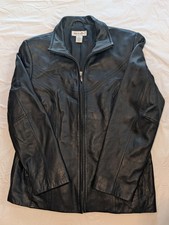 Preston & York Women's Red Genuine Leather Zip Front Jacket, Size L — listing 5