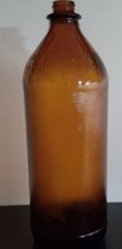 Vintage Clorox Amber Glass Embossed Quart Bottle 32oz — listing 4