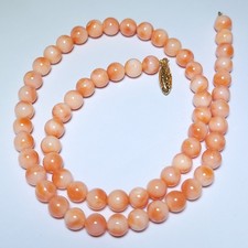 Vintage Natural Angel Skin Coral Branch Chip Necklace with Barrel Clasp — listing 4