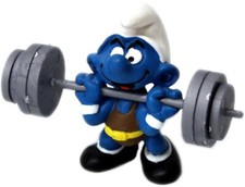 Weight Lifter Smurf PVC Figurine (#20141) - Vintage 1980 West Germany — listing 5