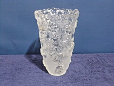 frosted crystal floral Heavy Crystal Vase with Frosted Floral Intaglio Design — listing 3