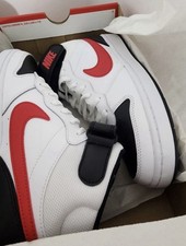 Nike Court Borough Mid 2 High-Top Sneakers, White/Black/University Red