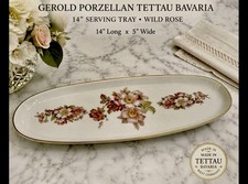 Gerold Porzellan Bavaria Lavender & Gold Hand-Painted Floral Oval Tray/Platter — listing 4