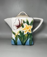 Small Ceramic Floral Teapot with Butterfly Finial — listing 3