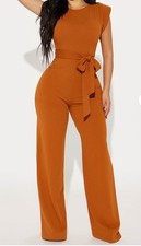 Fashion Nova Black Long Sleeve Wide Leg Jumpsuit with Keyhole Cutout