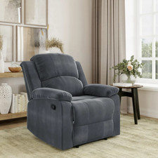 Brown Microfiber Manual Recliner Chair with Cup Holder, listing 2