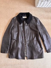 Armani Jeans Black Leather Button-Front Jacket, Made in Italy, IT 46 / US 12 — listing 2
