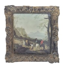 Framed Italian Landscape Print with Cypress and Umbrella Pines, Distressed/Crackle Finish — listing 2