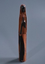 Hand-Carved Ebony Wood Madonna / Praying Nun Figure