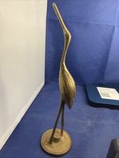 Vintage Mid-Century Brass Crane / Heron Bird Figurine on Domed Base — listing 6