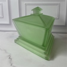 Vintage Green Frosted Satin Glass Bud Vase with Bulbous Genie Bottle Form — listing 5