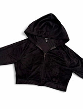 Victoria's Secret Black Velour Zip-Up Track Jacket, Size M — listing 6