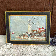 Framed Reproduction Photograph of Lightship / Screwpile Lighthouse in Gilt Frame — listing 6