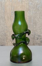 Art Nouveau Style Iridescent Art Glass Domed Shade Table Lamp with Gilt Bronze Base — listing 4