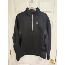 Spyder Men's Quarter-Zip Ribbed Knit Fleece Pullover, Black, Size XL — listing 4
