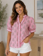 Entro Retro Floral Print Boho Blouse, Size S — listing 6
