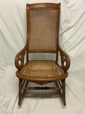Antique Victorian Lincoln Rocker with Scrolled Arms and Tapestry Upholstery — listing 4