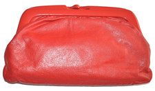 Vintage Purple Leather Kiss-Lock Frame Shoulder Bag with Yellow Fabric Lining — listing 2