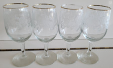 Set of 3 Clear Glass Demitasse/Tea Cup Saucers with Gold and Plain Rims — listing 5