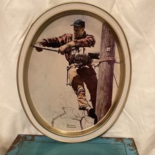 Vintage Norman Rockwell 'Who's Having More Fun?' Metal Serving Tray — listing 6