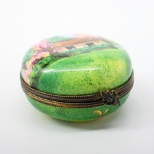 Limoges Hand-Painted Cottage House Trinket Box with Heart Clasp — listing 4