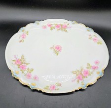 Antique Limoges Porcelain Dresser/Vanity Set - GDA (Gérard, Dufraisseix & Abbot) Rose Decorated 4-Piece — listing 5
