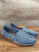 TOMS Green Crochet Lace Classic Alpargata Slip-On Flats, Women's Size 7.5, listing 3