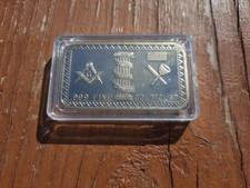 Rising Sun Mint "Masonic Temple" 1 oz 100 Mills .999 Fine Silver-Clad Art Bar