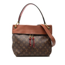 Louis Vuitton Tuileries Besace Monogram Canvas Bag with Blue Leather Trim and Vachetta Handle — listing 6