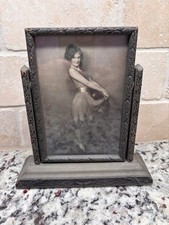 Art Deco Wooden Swivel Picture Frame with Carved Crest, 10"x10" — listing 6