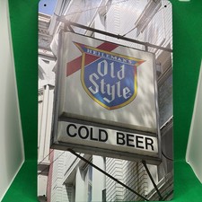 "Drink Good Beer With Good Friends" Embossed Metal Bar Sign with Beer Mug Cutout — listing 6