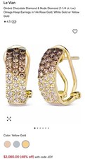 Le Vian 14K Gold Crossover Hoop Earrings with Chocolate & White Diamonds — listing 4