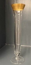 Mid-Century Gold Band Clear Glass Wine Carafe / Pitcher with Applied Handle — listing 6